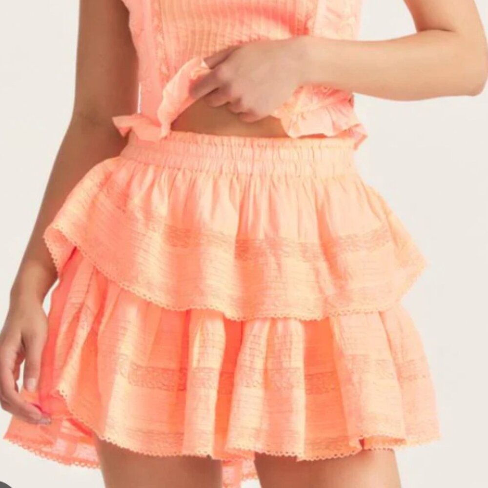 LOVESHACKFANCY RUFFLE MINI SKIRT